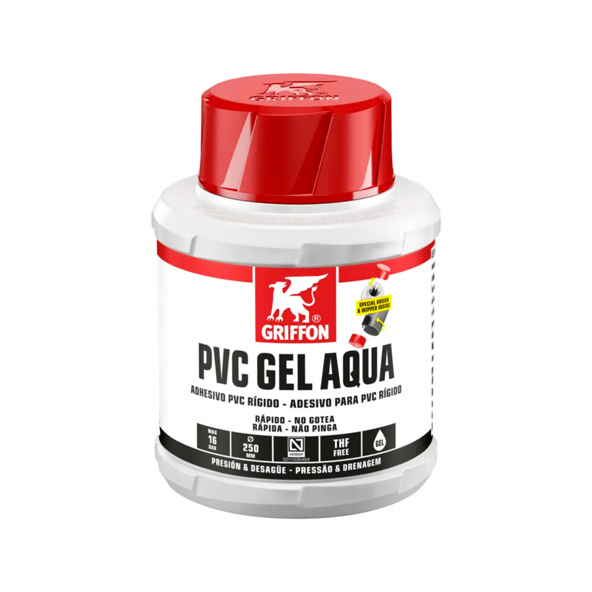 Bote de adhesivo Griffon PVC Gel Aqua para tubería rígida