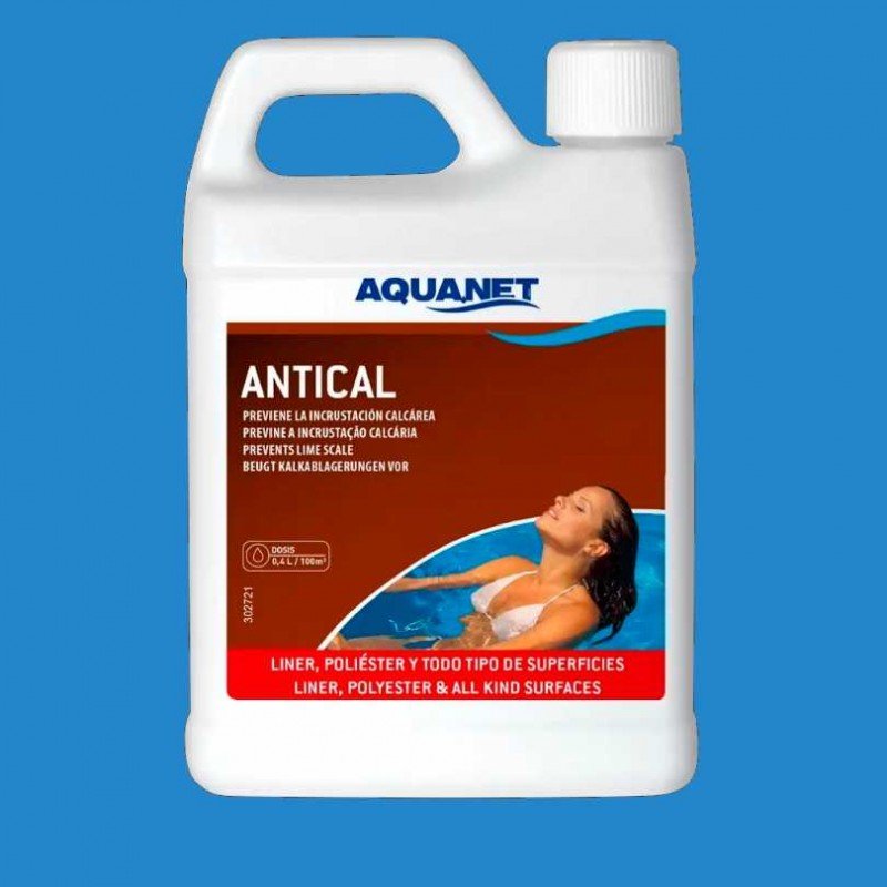 Garrafa Aquanet Antical de 5 litros para piscinas