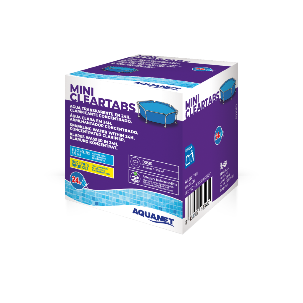 Aquanet Mini ClearTabs 64 g, 8 tabletas clarificantes de 8 g