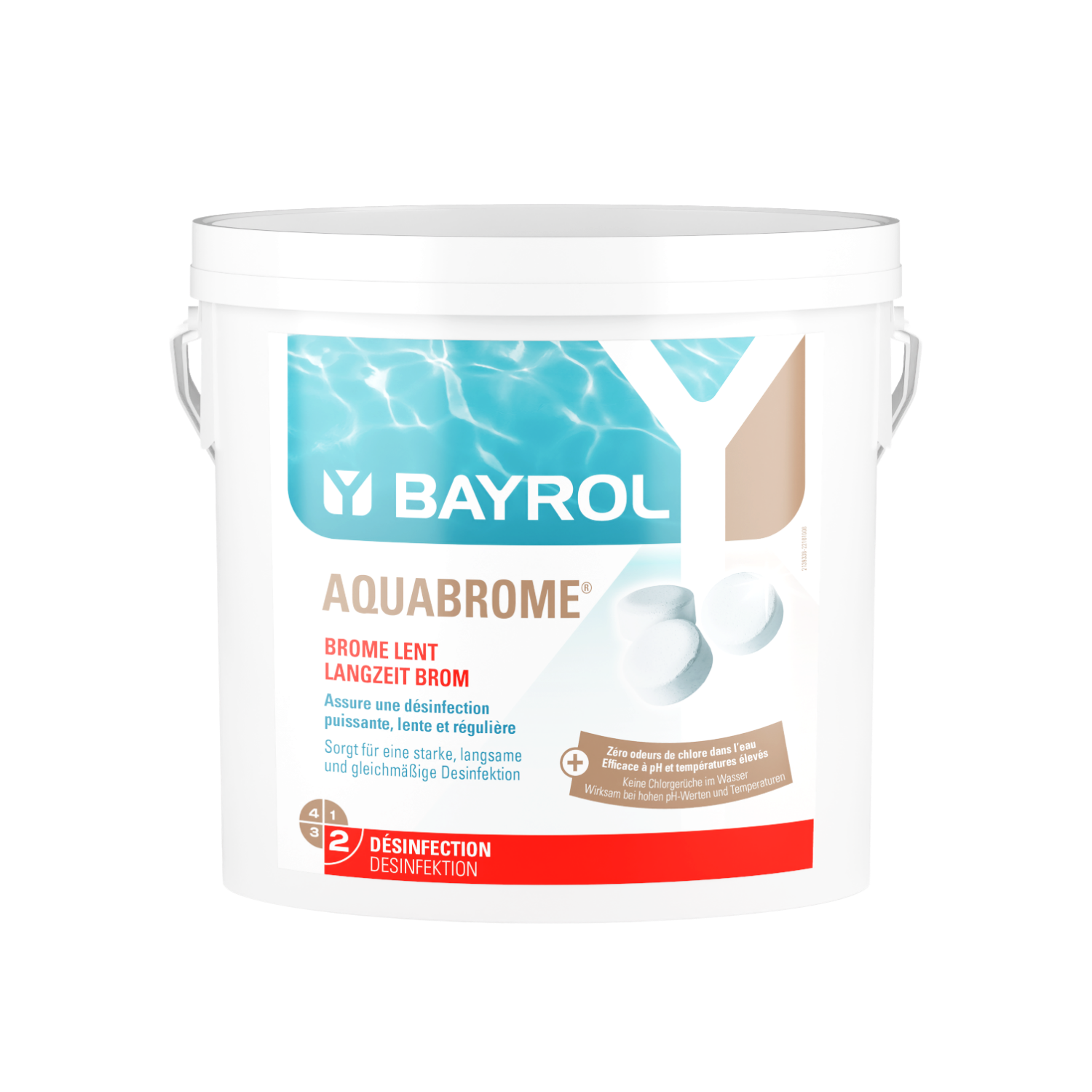 Bayrol Aquabrome pastillas de bromo de disolución lenta, cubo de 5 kg, referencia 7539338