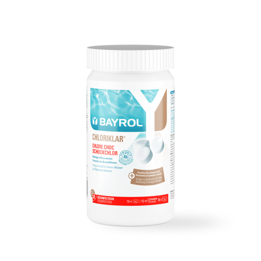 Bayrol Chloriklar pastillas efervescentes de cloro de choque, envase de 1 kg