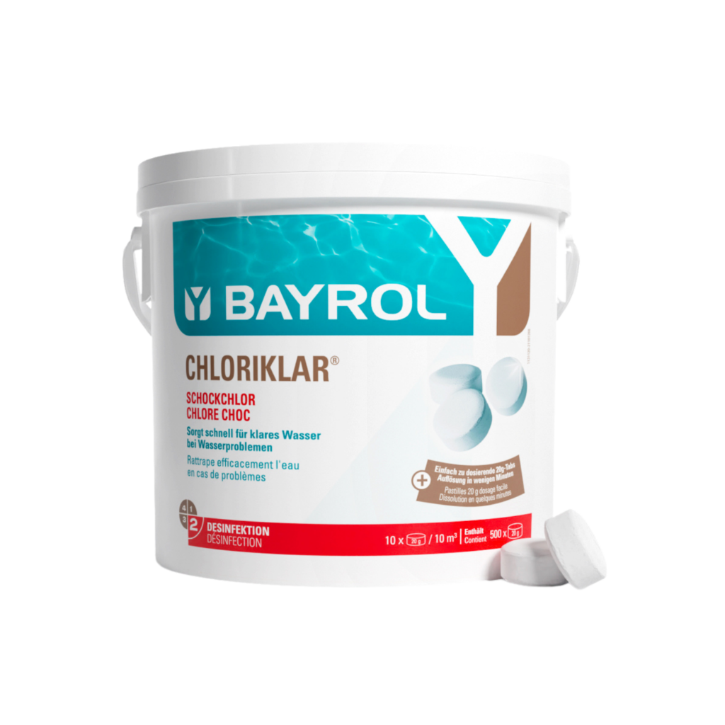 Bayrol Chloriklar pastillas efervescentes de cloro de choque, cubo de 5 kg, referencia 7531127