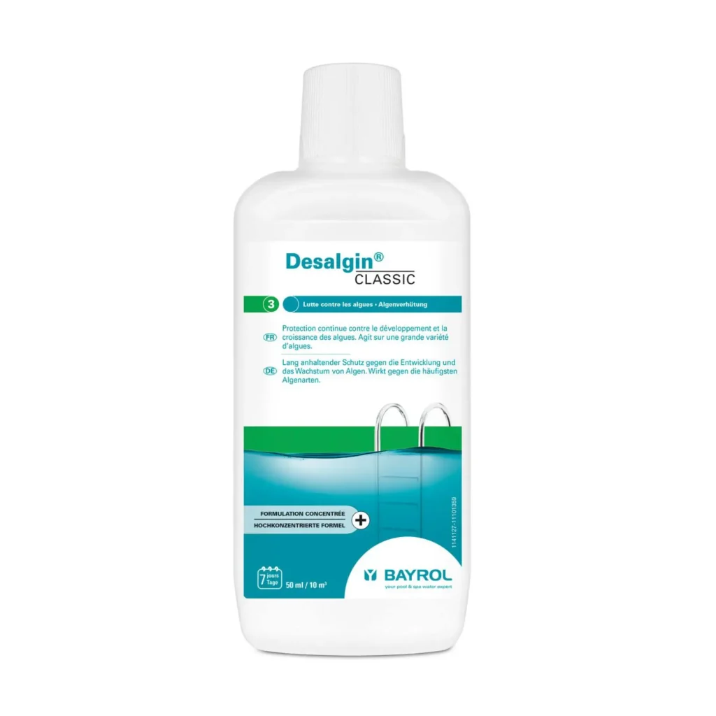 Bayrol Desalgin algicida líquido con efecto clarificante, botella de 1 litro, referencia 7541156