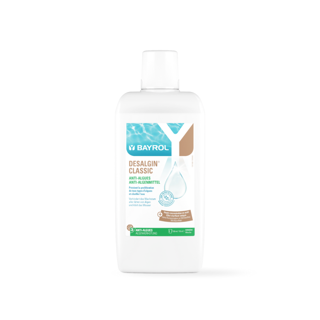 Bayrol Desalgin Classic antialgas líquido concentrado, botella de 1 litro, referencia 7541146