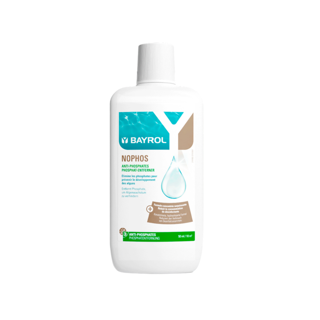 Bayrol Nophos eliminador concentrado de fosfatos, botella de 1 litro, referencia 3497004