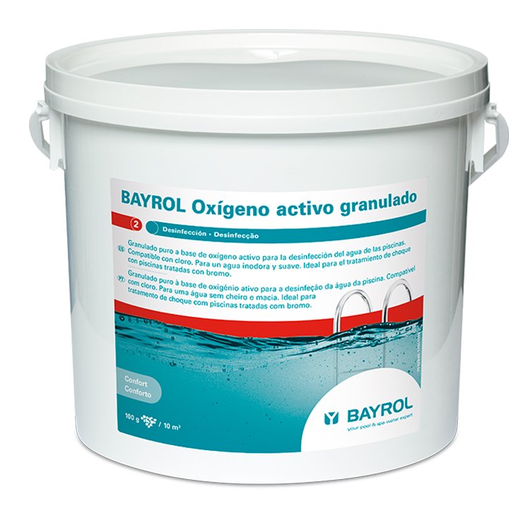 Bayrol Oxígeno Activo Granulado para desinfección sin cloro, cubo de 5 kg