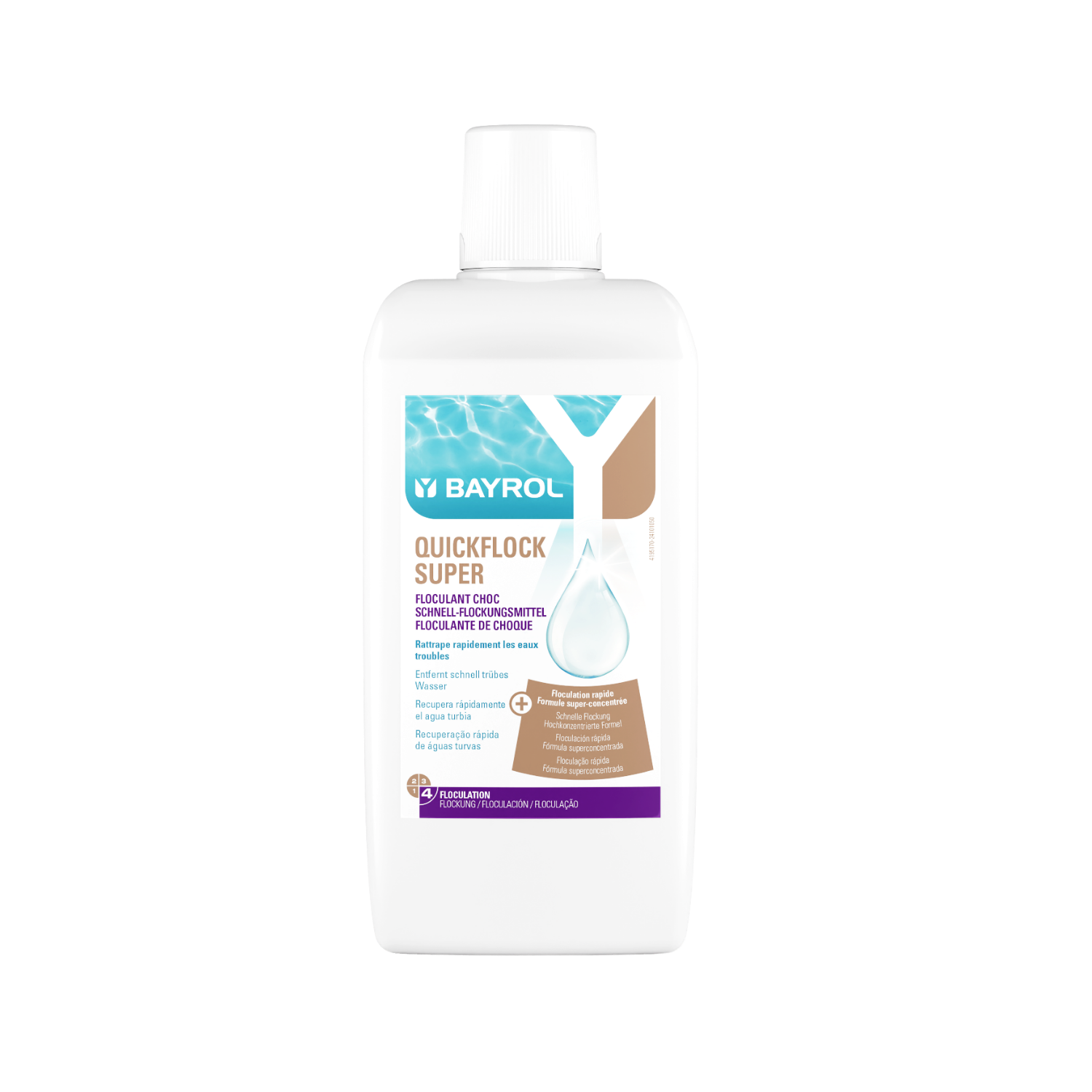 Bayrol Quickflock Super floculante líquido para filtros de arena y vidrio, botella de 1 litro, referencia 4195170