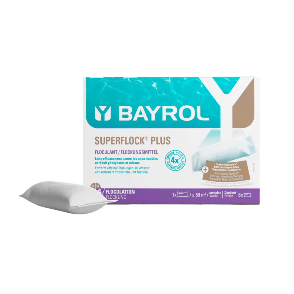 Bayrol Superflock Plus cartuchos floculantes para filtros de arena y vidrio, caja de 1 kg, referencia 7595292