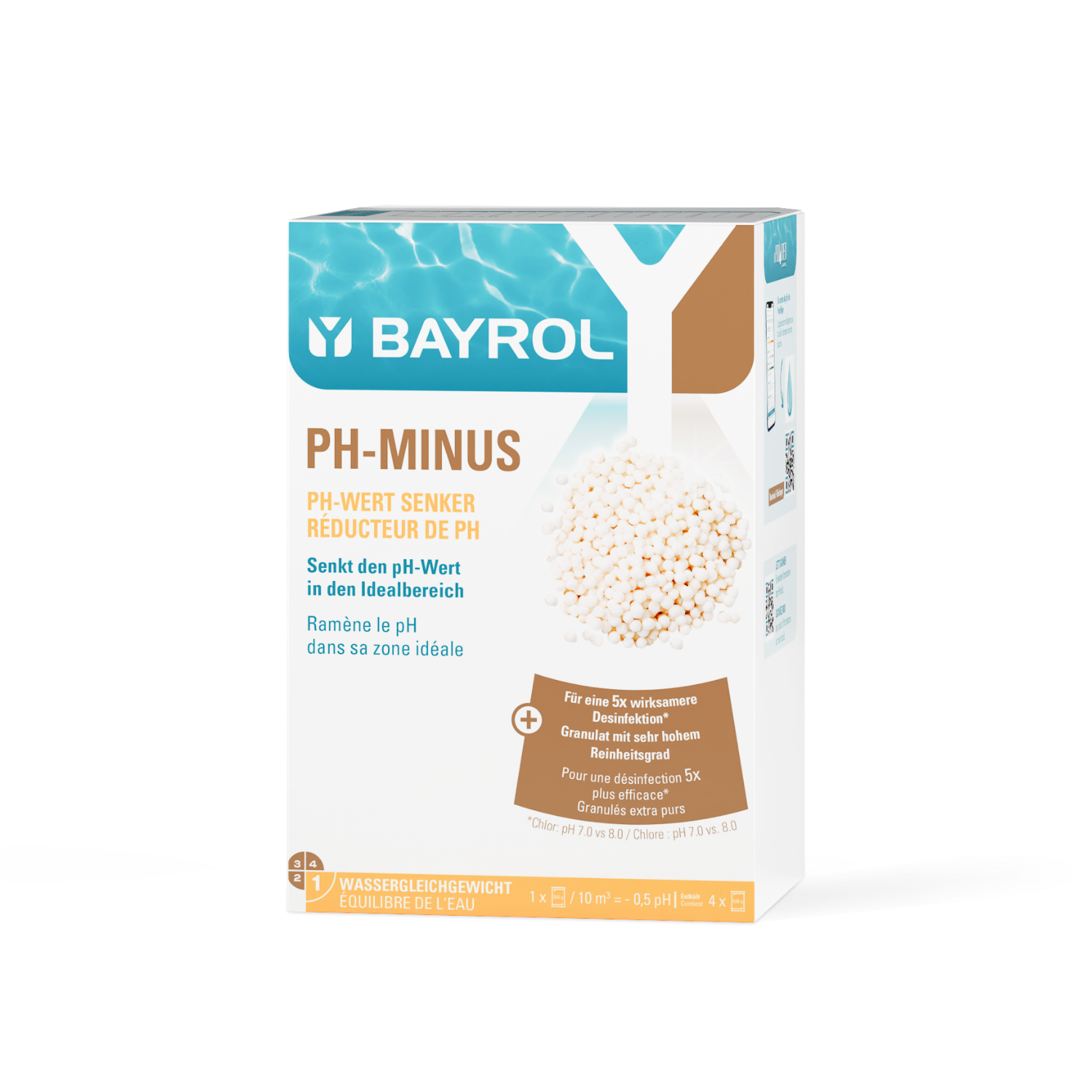 Bayrol pH-Minus granulado para reducir el pH de la piscina, envase de 2 kg