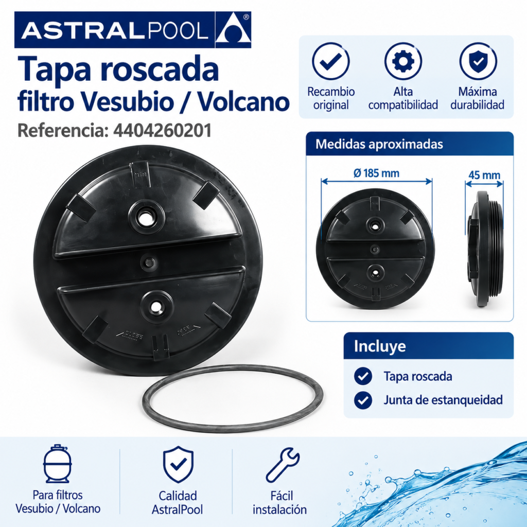 Tapa roscada filtro AstralPool Vesubio y Volcano 4404260201