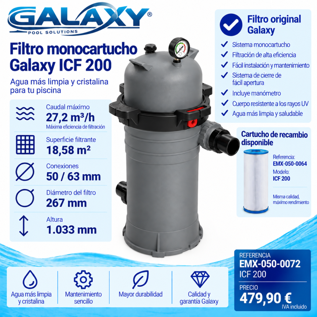 Filtro monocartucho Galaxy ICF 200