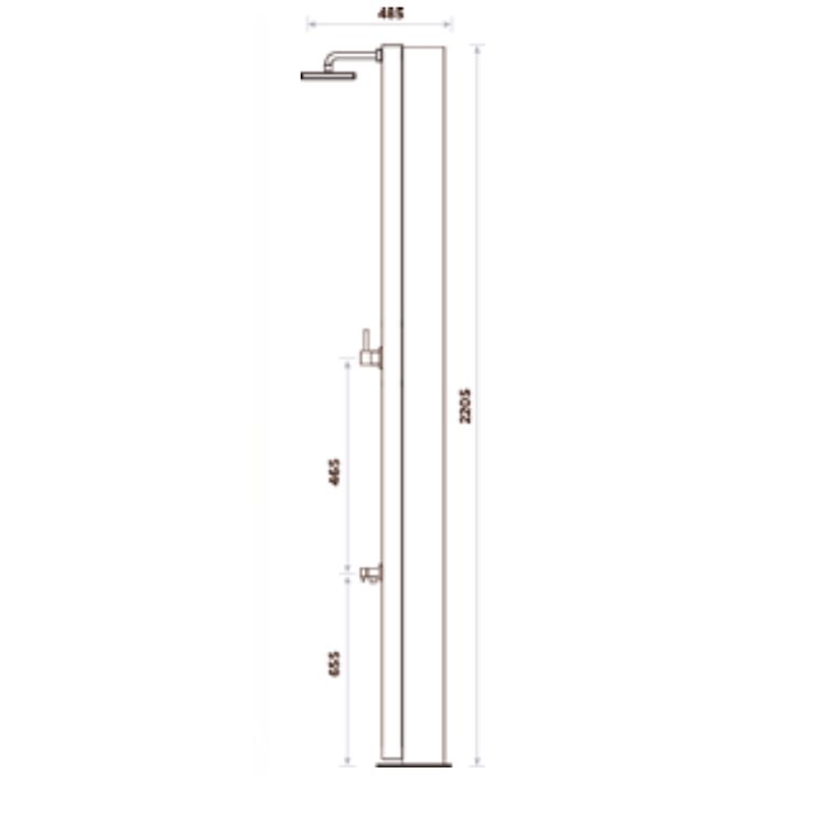 Detalle de la ducha solar Black Edition 30 L RYC-350-0041