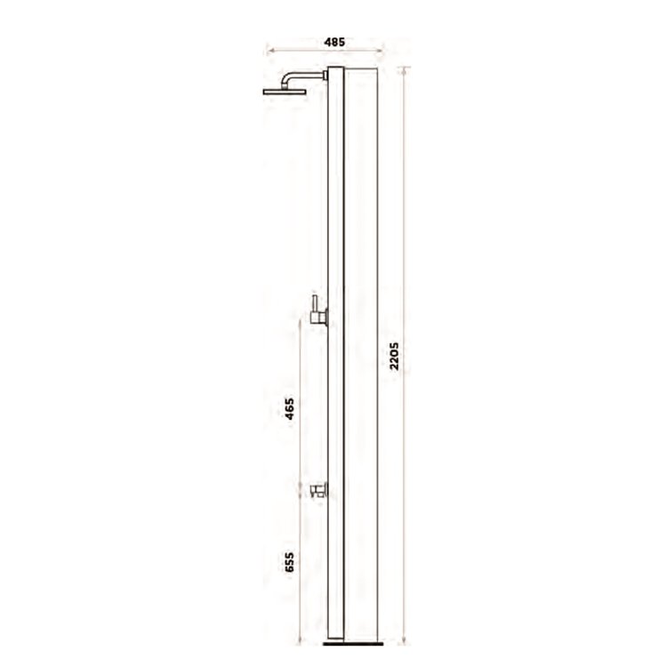 Detalle de la ducha solar Inox Basic 40 L CRM
