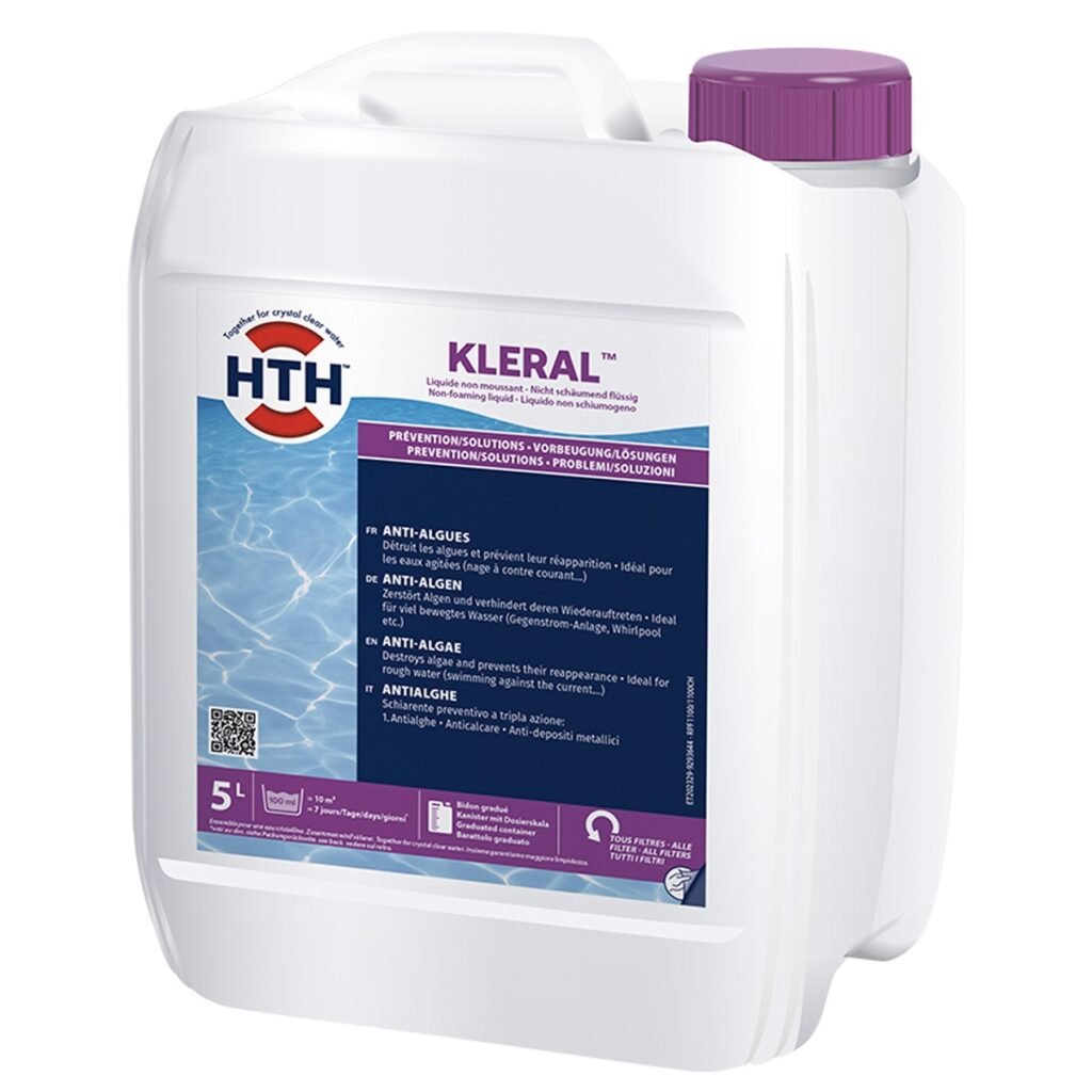 HTH Kleral algicida líquido no espumante para piscina, garrafa de 5 litros