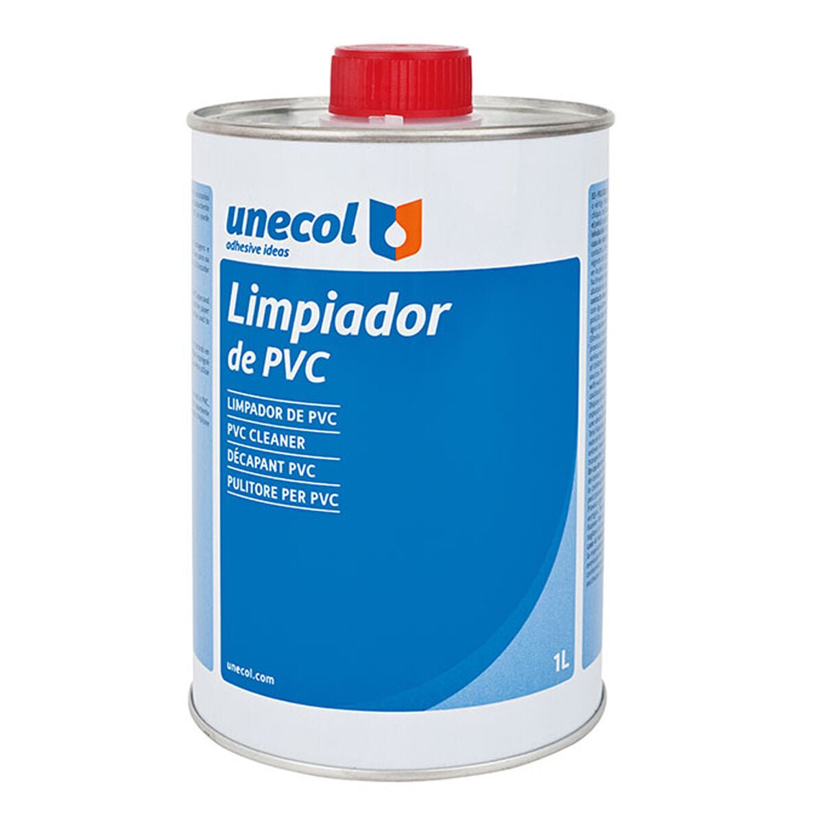 Envase exacto de limpiador disolvente Unecol A205 para PVC de 1 litro