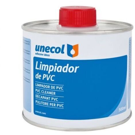 Envase exacto de limpiador disolvente Unecol para PVC de 500 ml