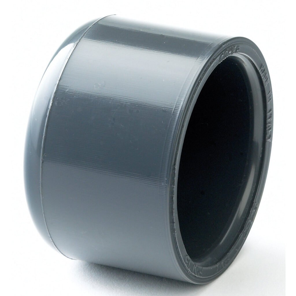 Tapón terminal PVC-U gris para cierre mediante encolado