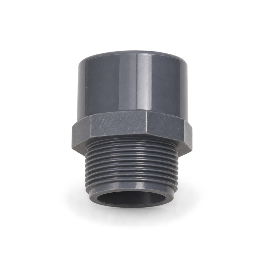 Terminal PVC-U reducido para encolar con rosca macho