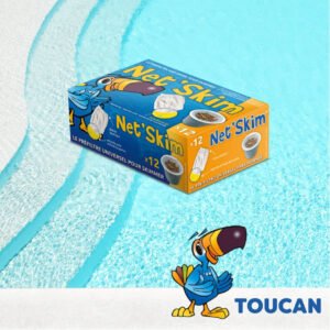 Caja Toucan Net Skim de 12 prefiltros universales para skimmer junto a piscina