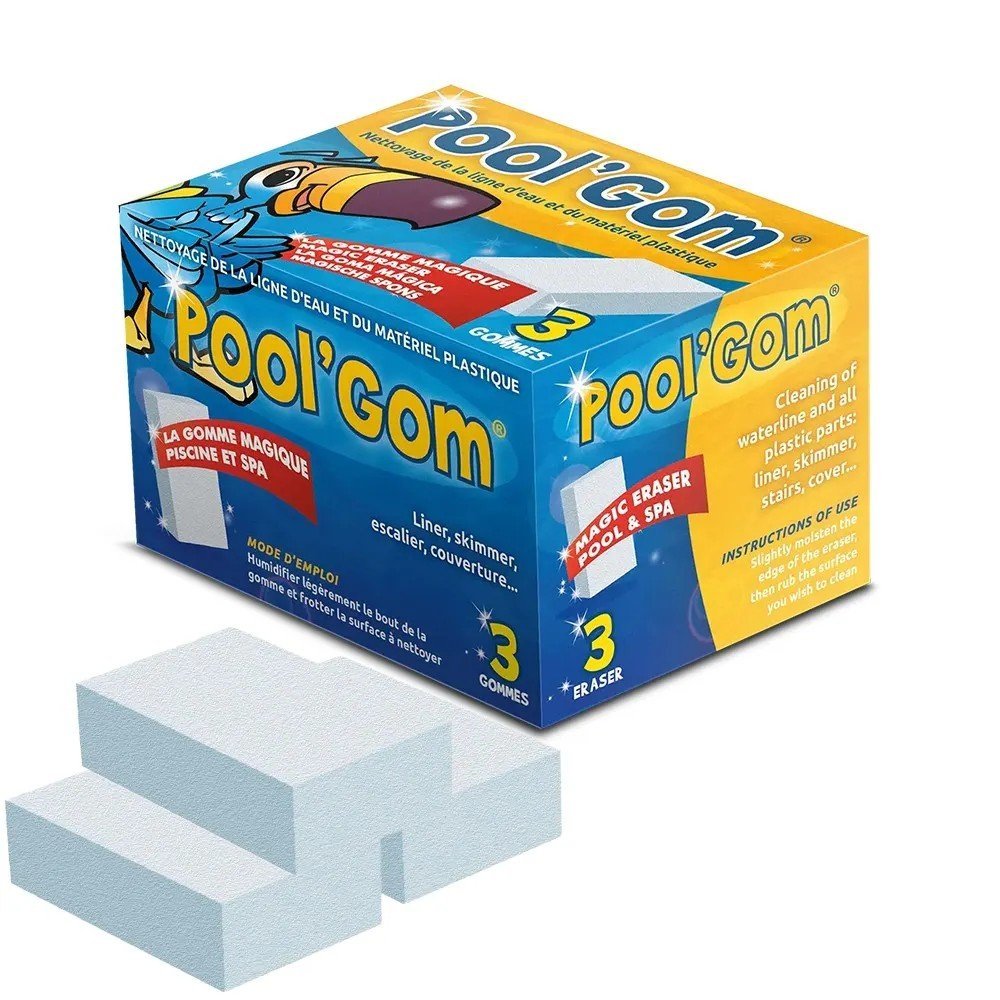 Caja Toucan Pool Gom con 3 gomas mágicas para limpieza de línea de flotación de piscina