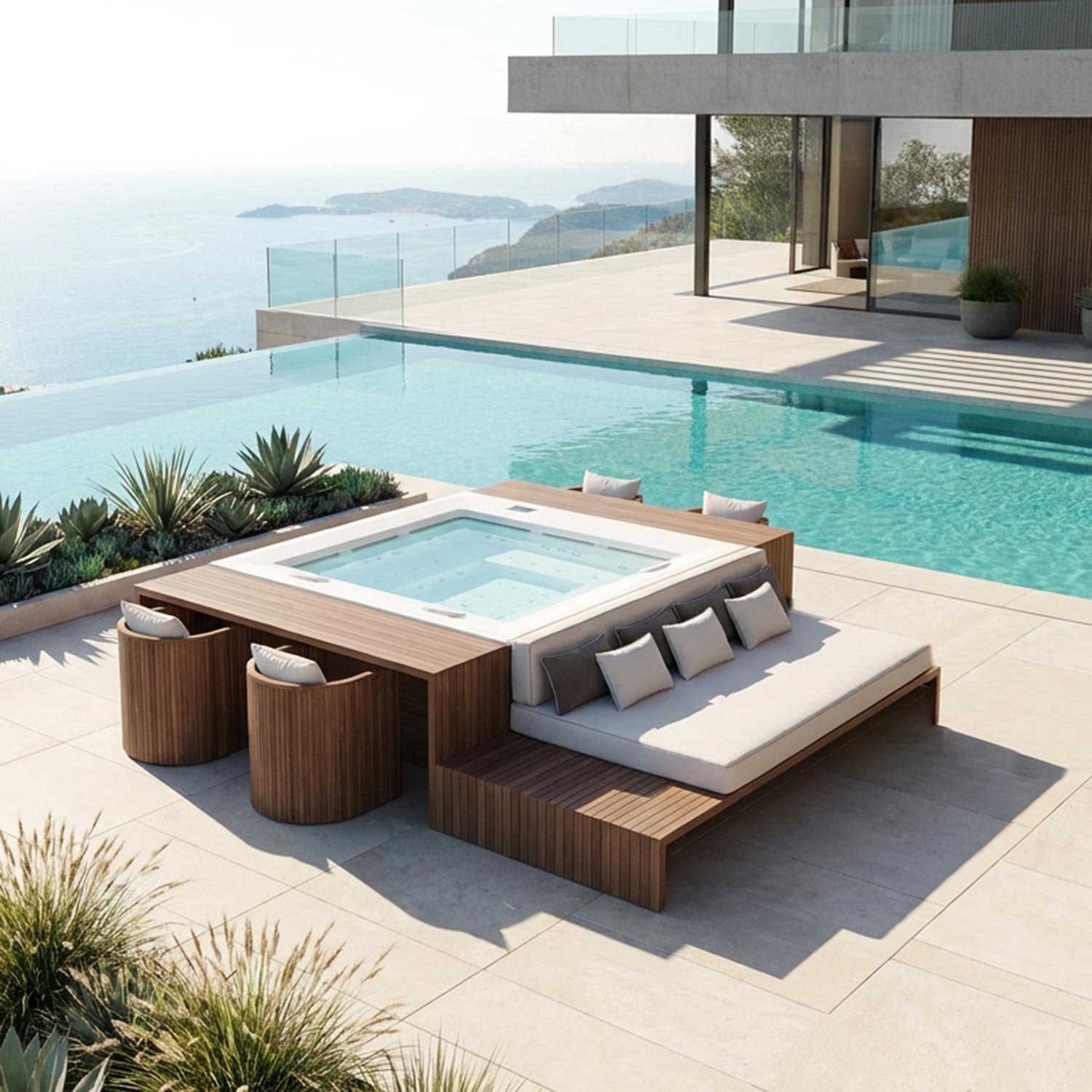 Wellis Dabassy Edge Premier spa de lujo instalado en terraza