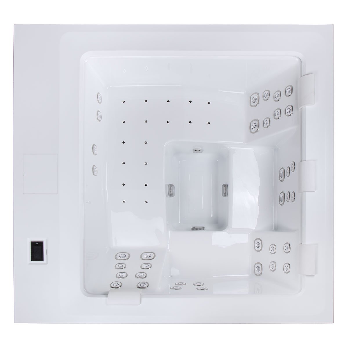 Wellis Dabassy Edge Premier vista superior con distribución de plazas y jets